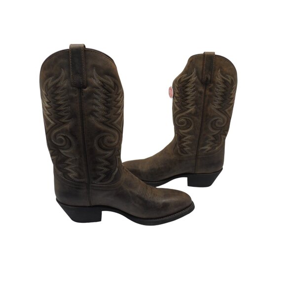 Laredo Men's 10" Cowboy Pointed Toe Leather Western Boots 68388 Brown Size 9D - Picture 7 of 9